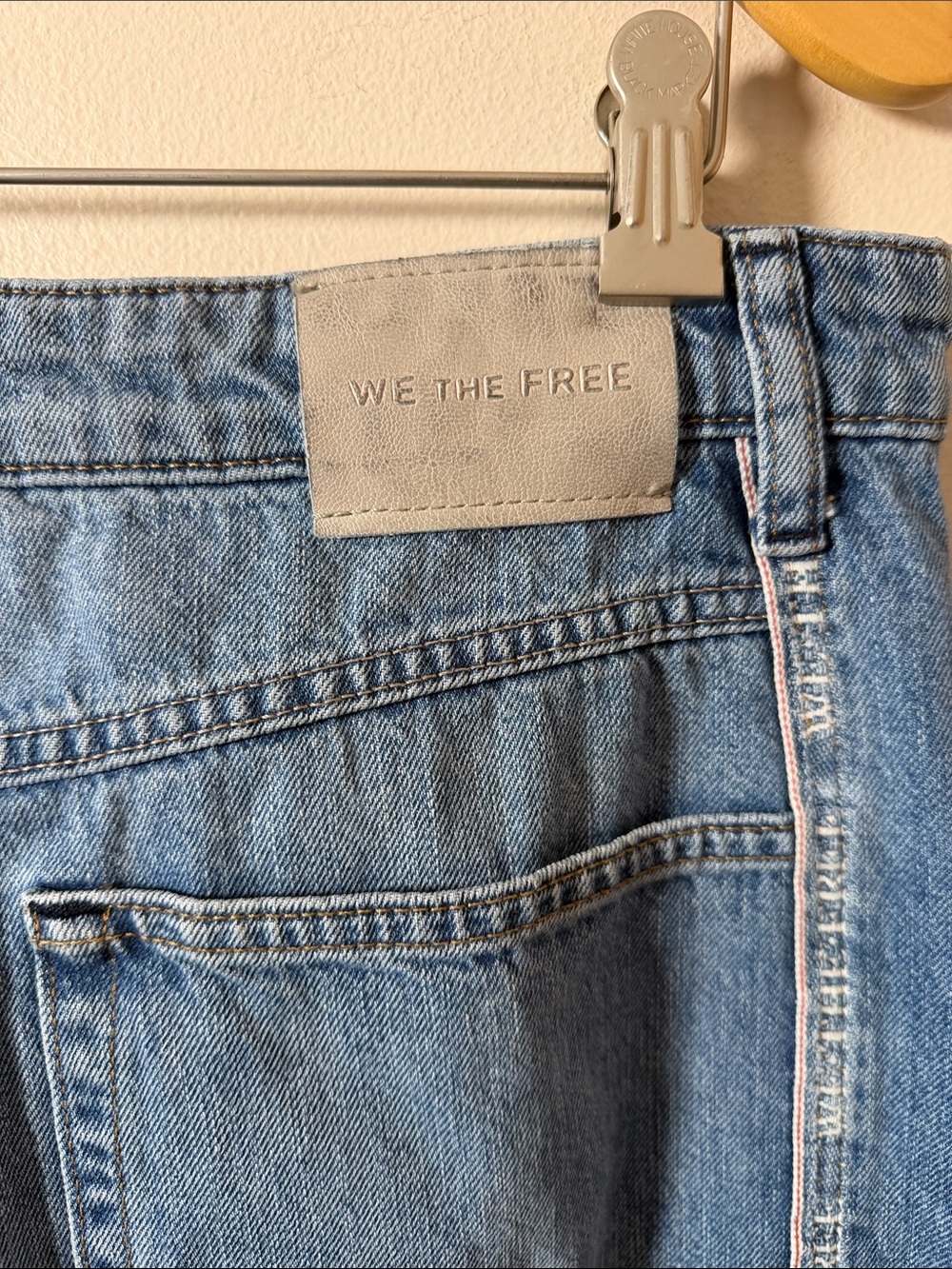 we the free on the edge selvedge wide leg jeans raw hem Size 30 - Picture 9 of 11